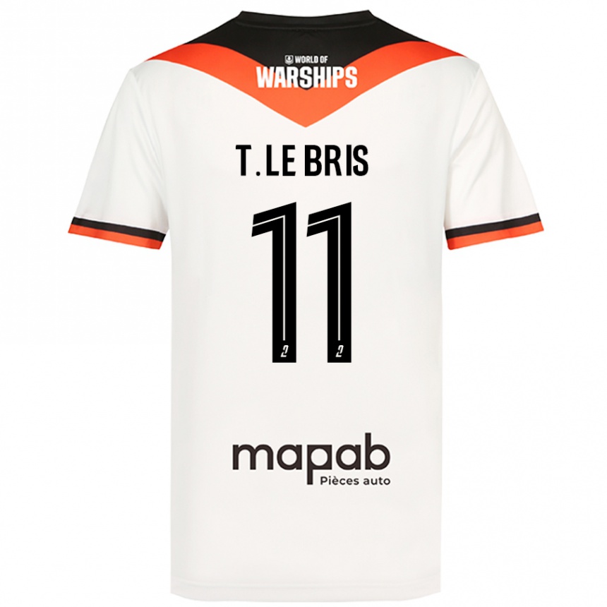 Enfant Football Maillot Théo Le Bris #11 Blanc Tenues Extérieur 2024/25