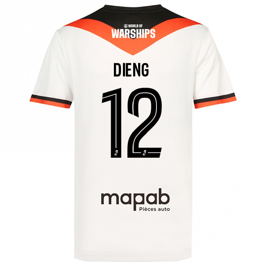 Enfant Football Maillot Bamba Dieng #12 Blanc Tenues Extérieur 2024/25