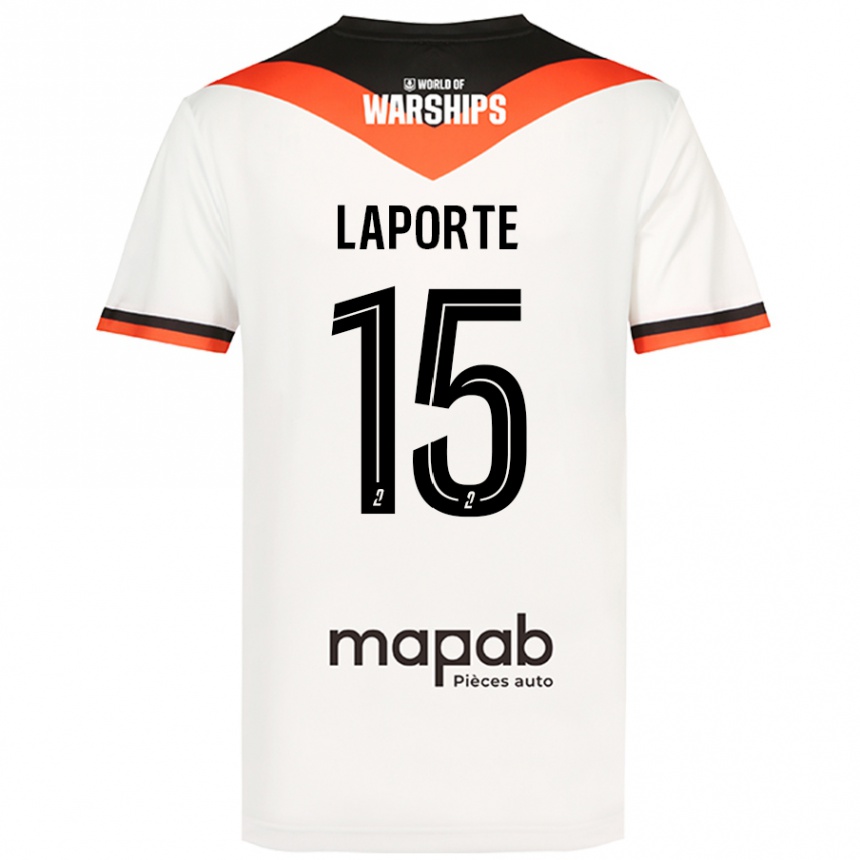 Enfant Football Maillot Julien Laporte #15 Blanc Tenues Extérieur 2024/25