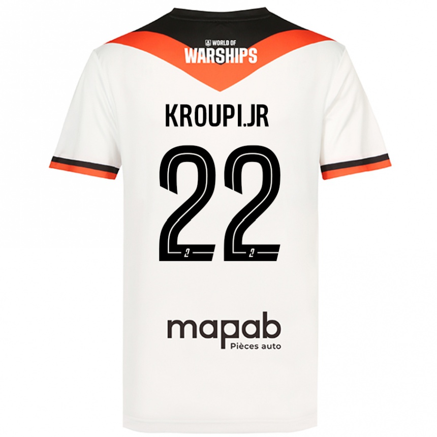 Enfant Football Maillot Eli Junior Kroupi #22 Blanc Tenues Extérieur 2024/25