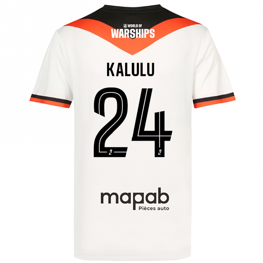 Enfant Football Maillot Gédéon Kalulu #24 Blanc Tenues Extérieur 2024/25