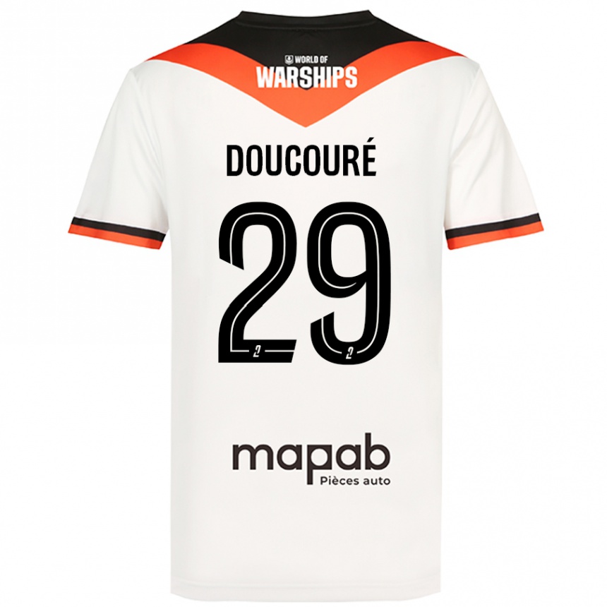 Enfant Football Maillot Siriné Doucouré #29 Blanc Tenues Extérieur 2024/25