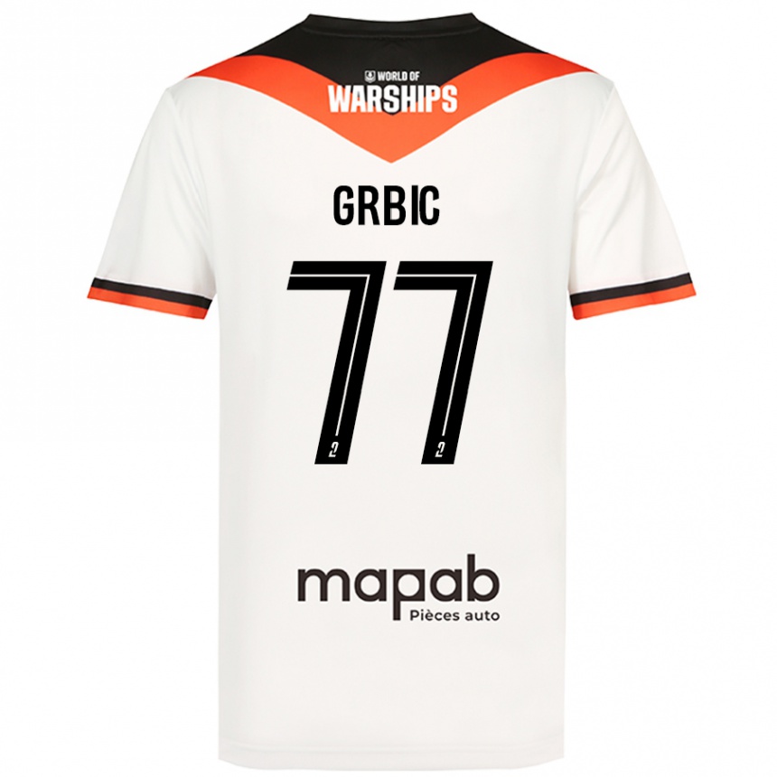 Enfant Football Maillot Adrian Grbic #77 Blanc Tenues Extérieur 2024/25