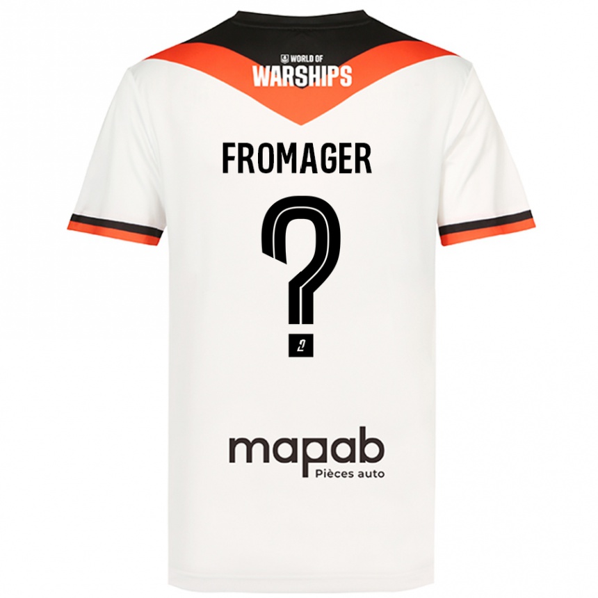 Enfant Football Maillot Côme Fromager #0 Blanc Tenues Extérieur 2024/25