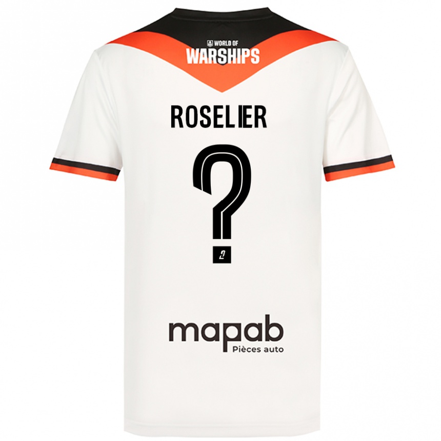 Enfant Football Maillot Nathan Roselier #0 Blanc Tenues Extérieur 2024/25