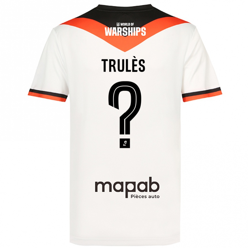 Enfant Football Maillot Rayann Trulès #0 Blanc Tenues Extérieur 2024/25