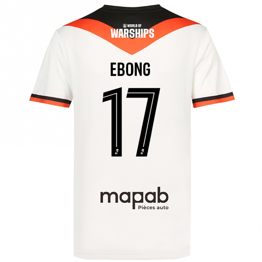 Enfant Football Maillot Arthur Ebong #17 Blanc Tenues Extérieur 2024/25