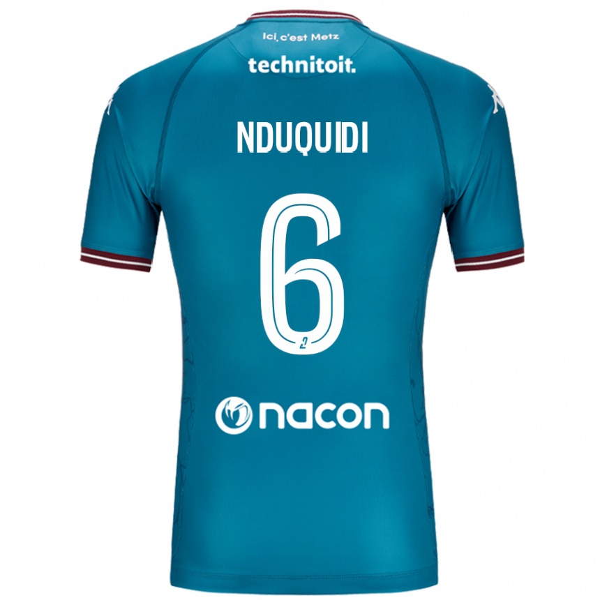 Enfant Football Maillot Joseph Nduquidi #6 Bleu Pétrole Tenues Extérieur 2024/25