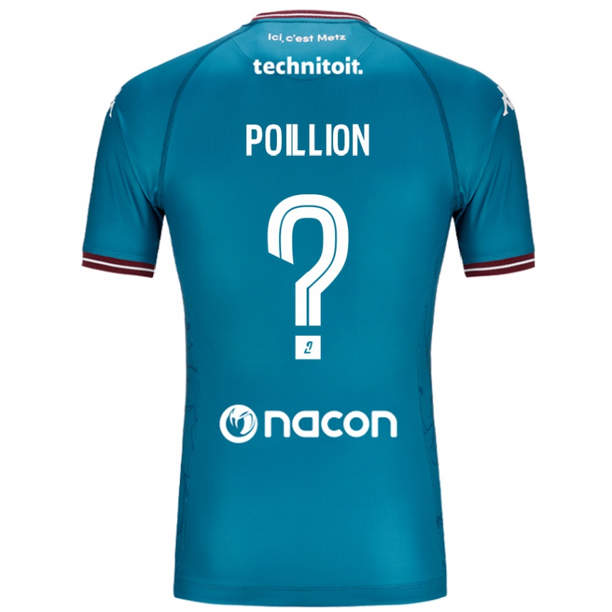 Enfant Football Maillot Noé Poillion #0 Bleu Pétrole Tenues Extérieur 2024/25