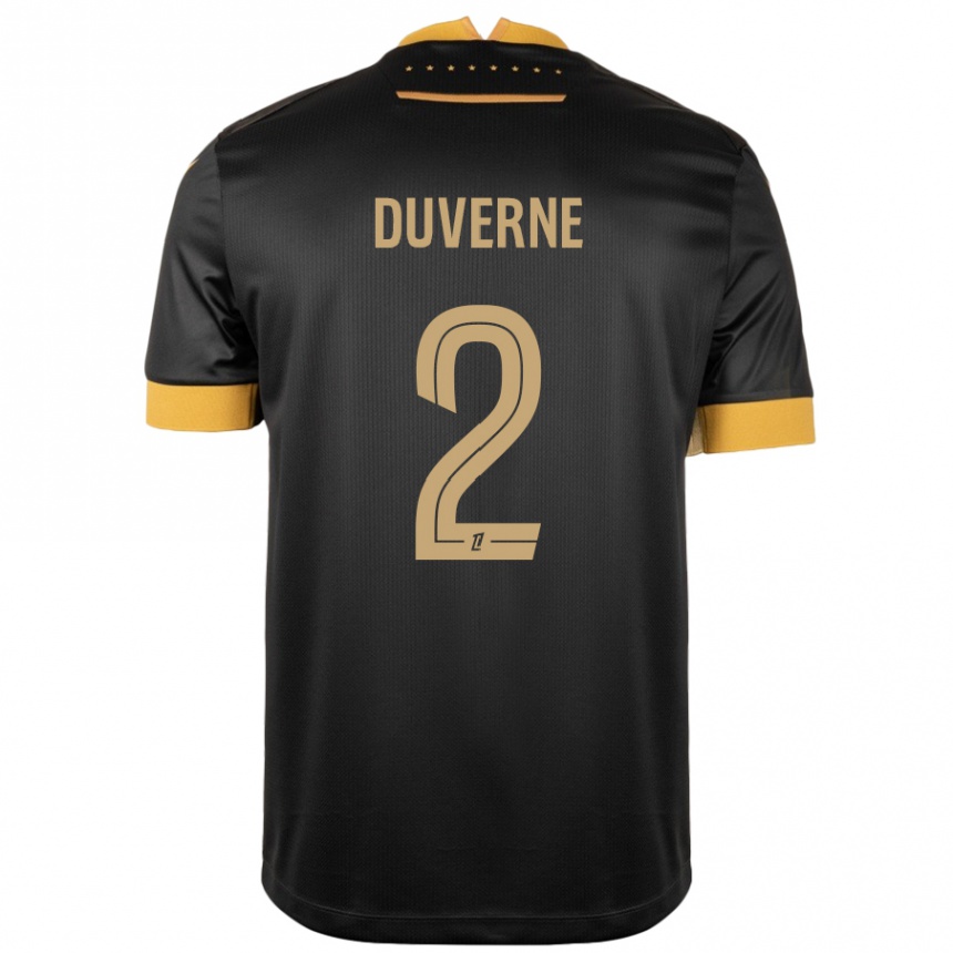 Enfant Football Maillot Jean-Kévin Duverne #2 Noir Marron Tenues Extérieur 2024/25