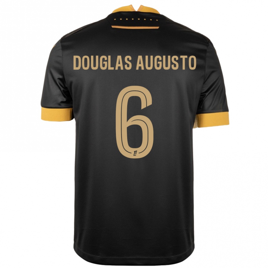 Enfant Football Maillot Douglas Augusto #6 Noir Marron Tenues Extérieur 2024/25