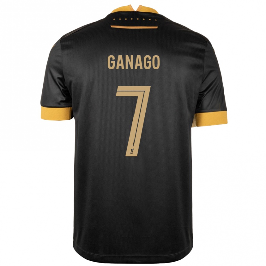 Enfant Football Maillot Ignatius Ganago #7 Noir Marron Tenues Extérieur 2024/25