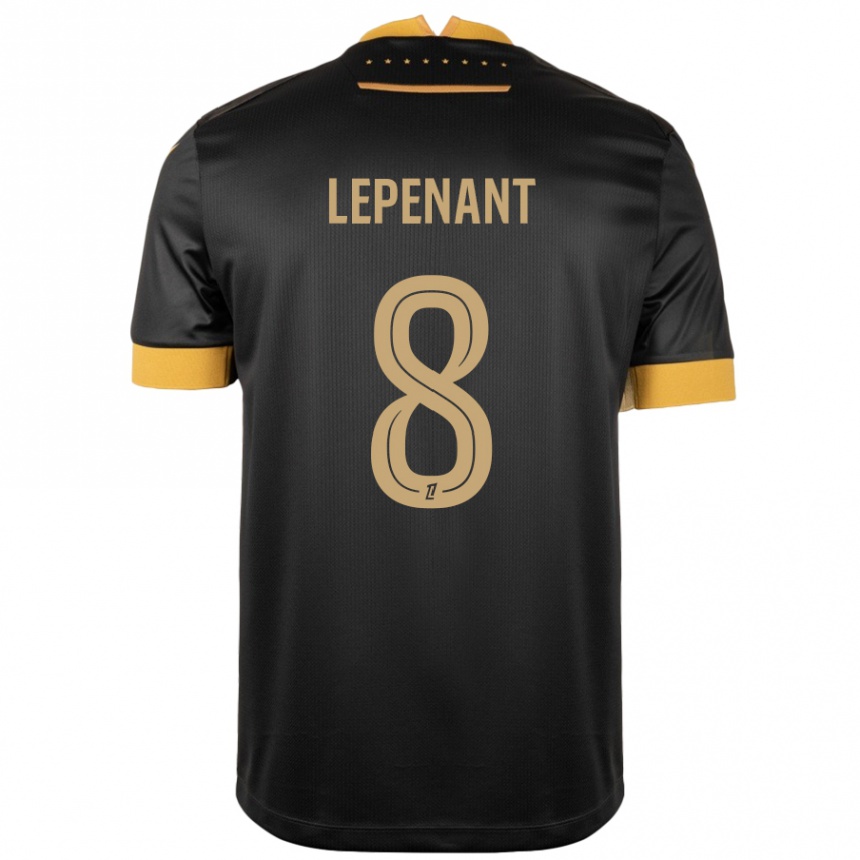 Enfant Football Maillot Johann Lepenant #8 Noir Marron Tenues Extérieur 2024/25