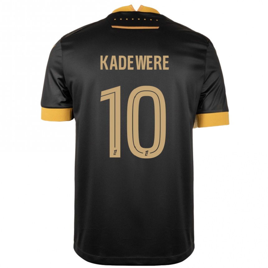 Enfant Football Maillot Tino Kadewere #10 Noir Marron Tenues Extérieur 2024/25