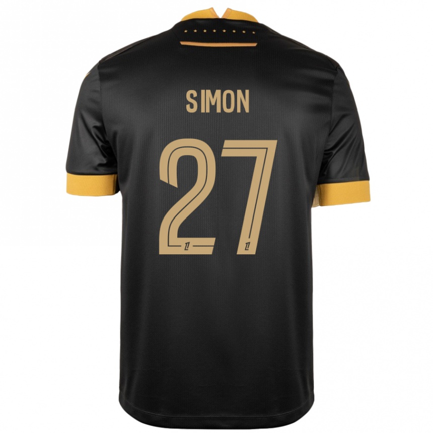 Enfant Football Maillot Moses Simon #27 Noir Marron Tenues Extérieur 2024/25