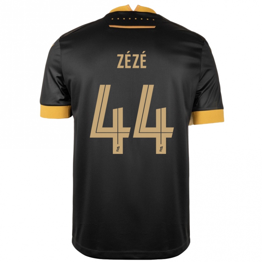 Enfant Football Maillot Nathan Zézé #44 Noir Marron Tenues Extérieur 2024/25