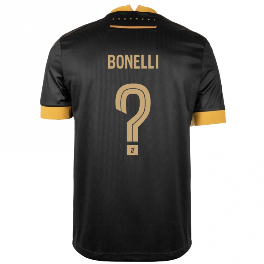 Enfant Football Maillot Lucas Bonelli #0 Noir Marron Tenues Extérieur 2024/25