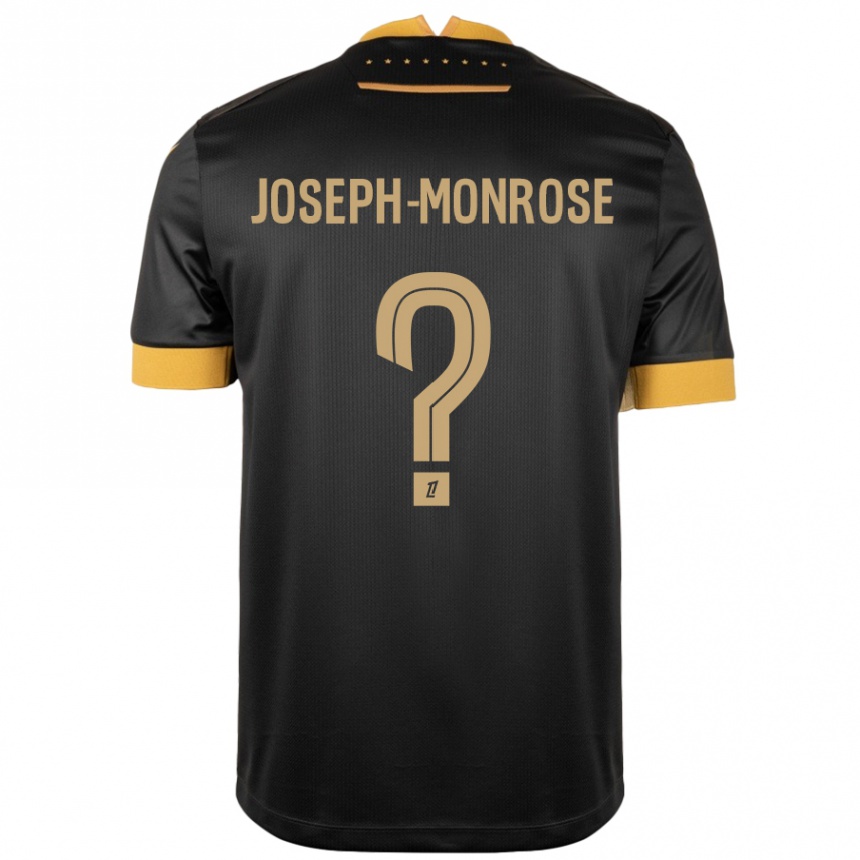 Enfant Football Maillot Florian Joseph-Monrose #0 Noir Marron Tenues Extérieur 2024/25