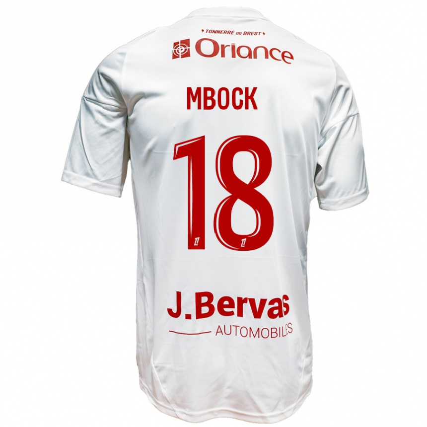 Enfant Football Maillot Hianga'a Mbock #18 Blanc Rouge Tenues Extérieur 2024/25