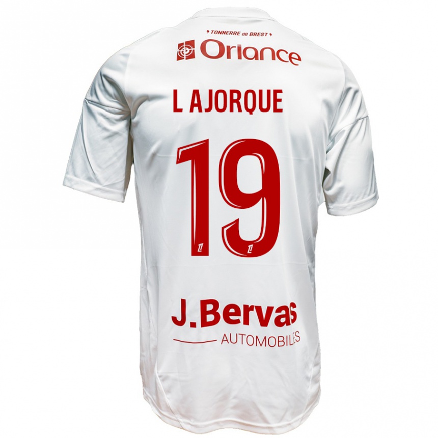 Enfant Football Maillot Ludovic Ajorque #19 Blanc Rouge Tenues Extérieur 2024/25