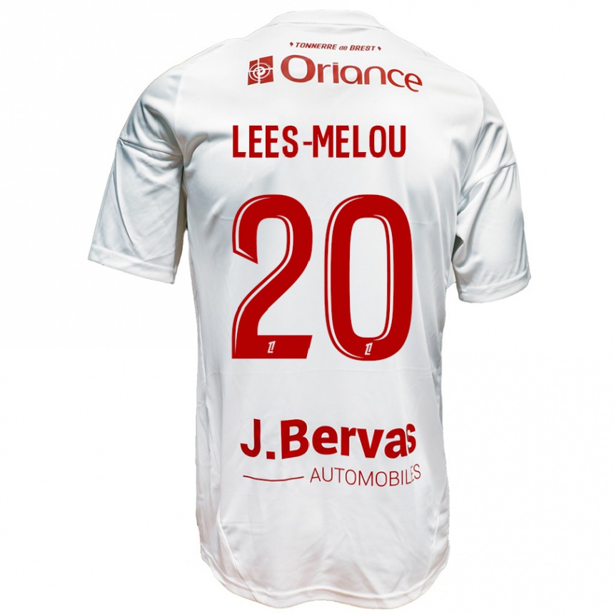 Enfant Football Maillot Pierre Lees-Melou #20 Blanc Rouge Tenues Extérieur 2024/25