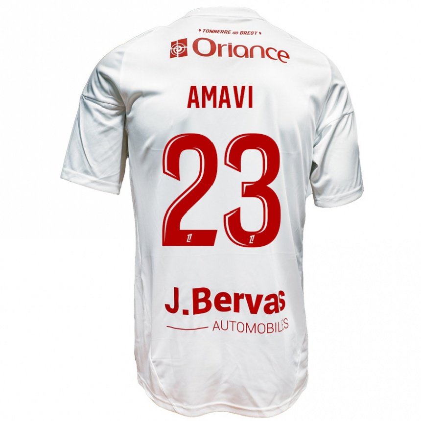 Enfant Football Maillot Jordan Amavi #23 Blanc Rouge Tenues Extérieur 2024/25