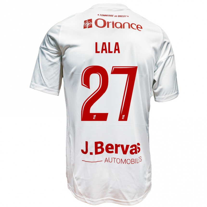 Enfant Football Maillot Kenny Lala #27 Blanc Rouge Tenues Extérieur 2024/25