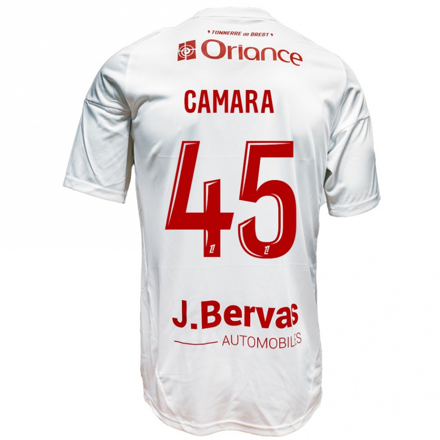 Enfant Football Maillot Mahdi Camara #45 Blanc Rouge Tenues Extérieur 2024/25