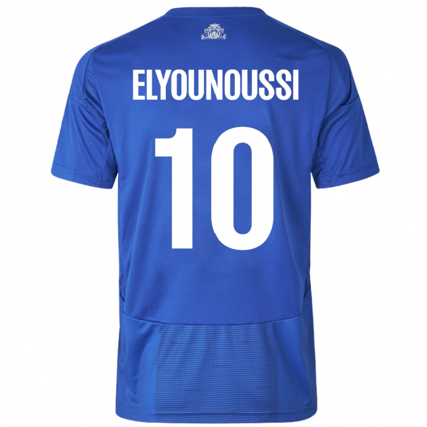 Enfant Football Maillot Mohamed Elyounoussi #10 Blanc Bleu Tenues Extérieur 2024/25