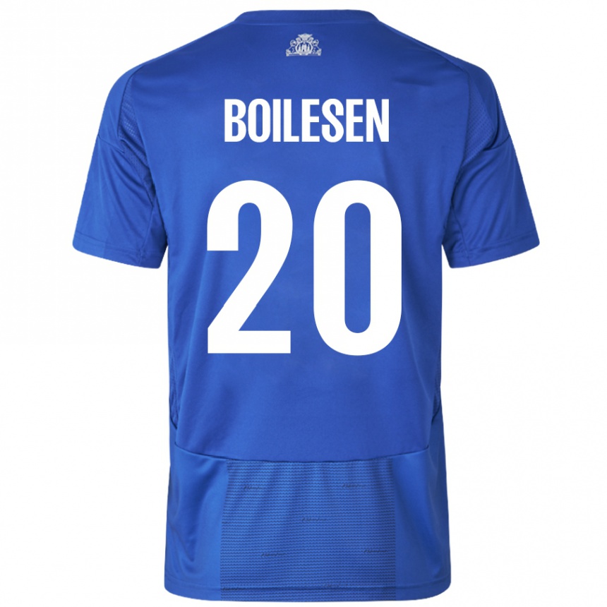 Enfant Football Maillot Nicolai Boilesen #20 Blanc Bleu Tenues Extérieur 2024/25