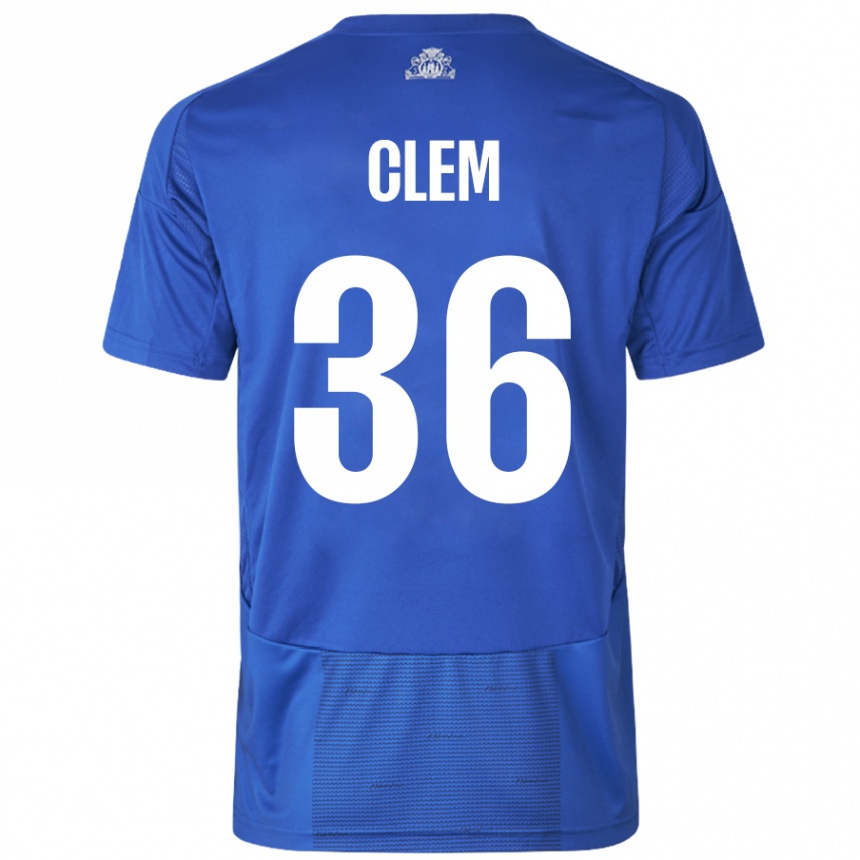 Enfant Football Maillot William Clem #36 Blanc Bleu Tenues Extérieur 2024/25