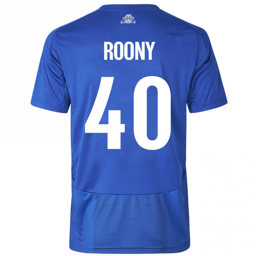 Enfant Football Maillot Roony Bardghji #40 Blanc Bleu Tenues Extérieur 2024/25