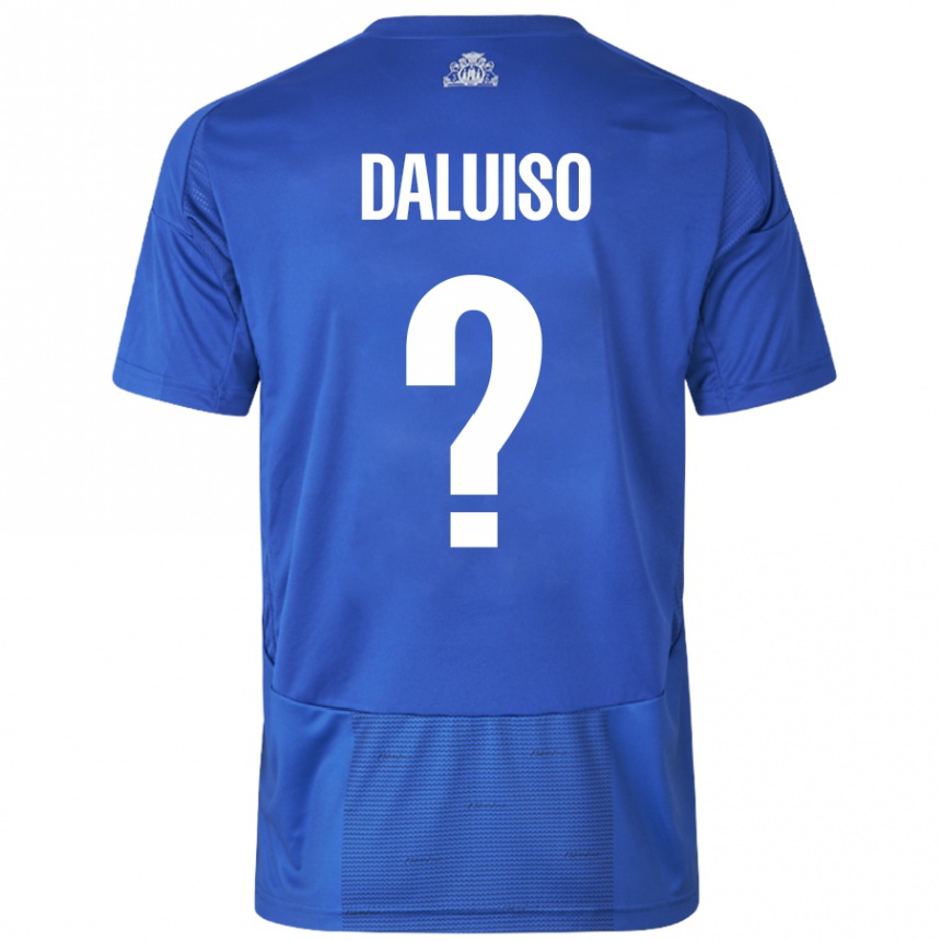 Enfant Football Maillot Christoffer Daluiso #0 Blanc Bleu Tenues Extérieur 2024/25