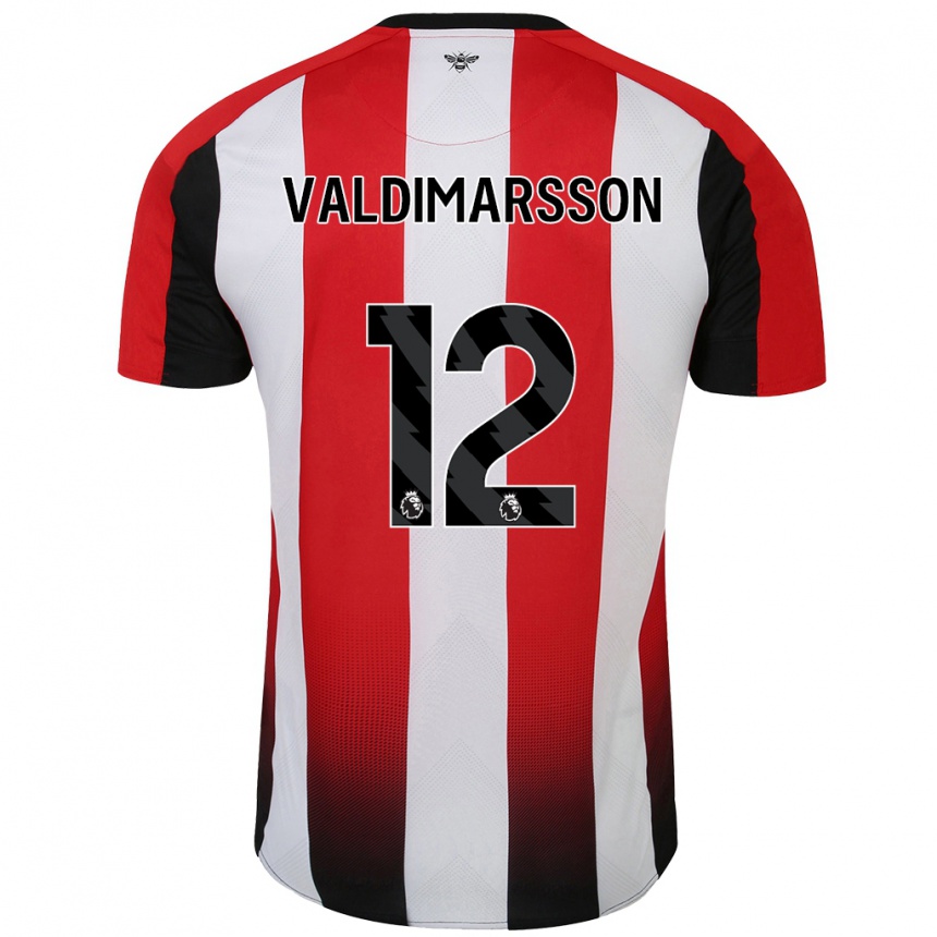 Homme Football Maillot Hákon Rafn Valdimarsson #12 Rouge Blanc Tenues Domicile 2024/25