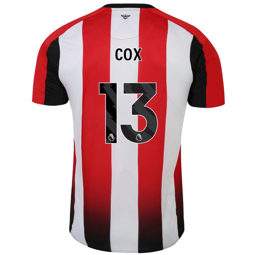 Homme Football Maillot Matthew Cox #13 Rouge Blanc Tenues Domicile 2024/25