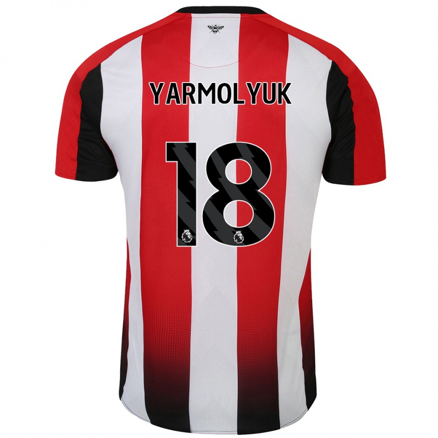 Homme Football Maillot Yegor Yarmolyuk #18 Rouge Blanc Tenues Domicile 2024/25