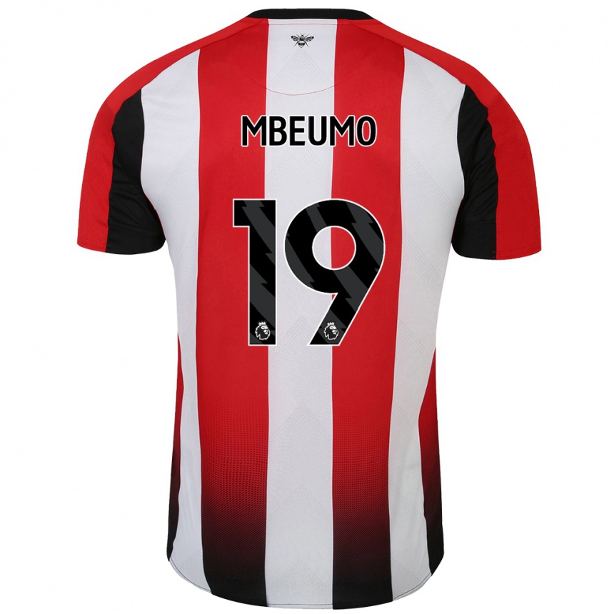 Homme Football Maillot Bryan Mbeumo #19 Rouge Blanc Tenues Domicile 2024/25