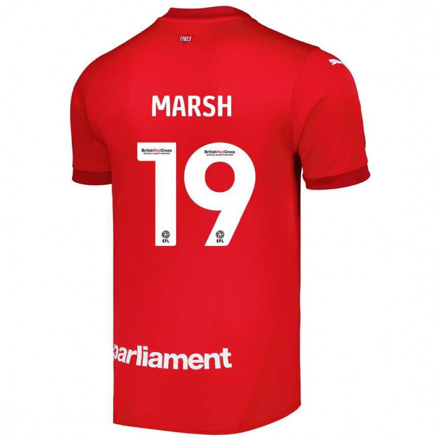 Homme Football Maillot Aiden Marsh #19 Rouge Tenues Domicile 2024/25