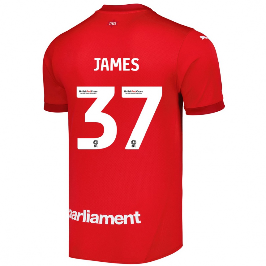 Homme Football Maillot Nathan James #37 Rouge Tenues Domicile 2024/25