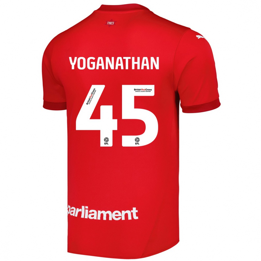 Homme Football Maillot Vimal Yoganathan #45 Rouge Tenues Domicile 2024/25