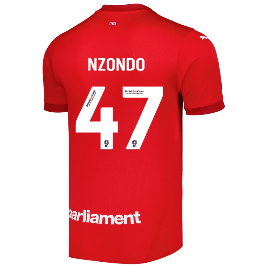 Homme Football Maillot Emmaisa Nzondo #47 Rouge Tenues Domicile 2024/25