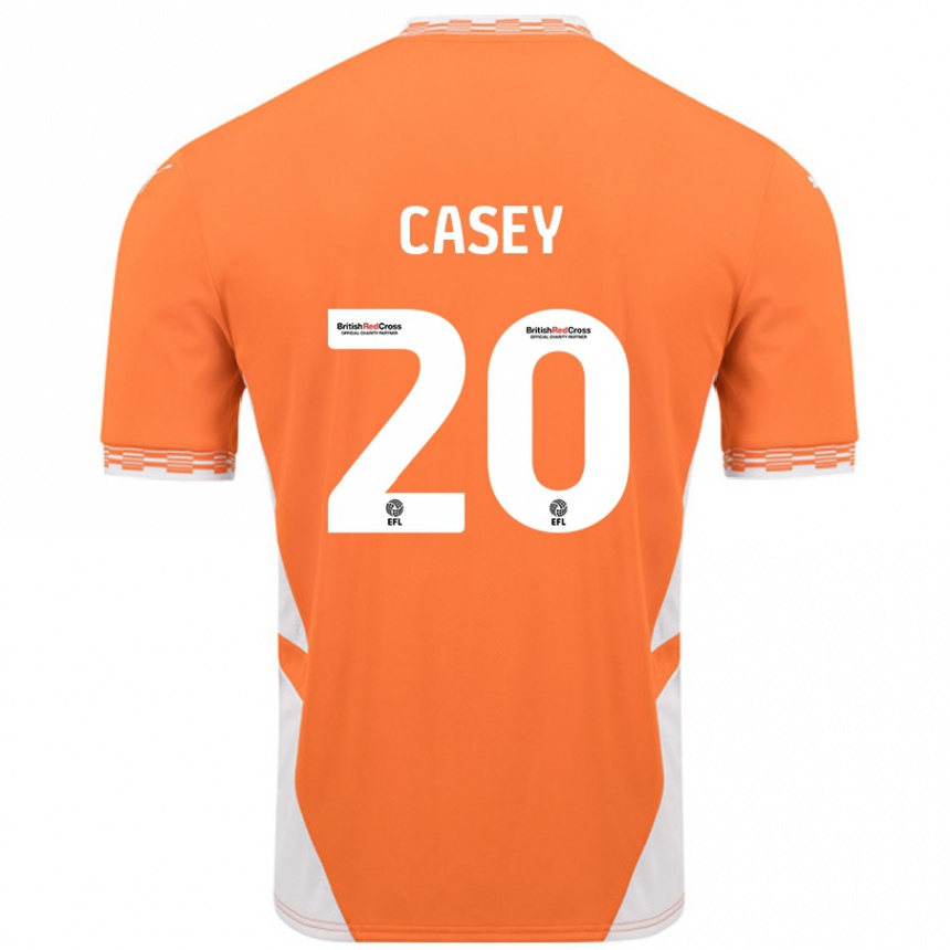 Homme Football Maillot Oliver Casey #20 Orange Blanc Tenues Domicile 2024/25