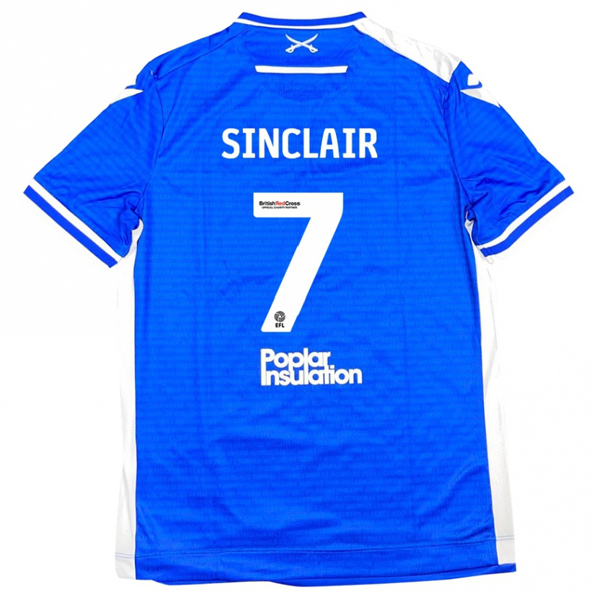 Homme Football Maillot Scott Sinclair #7 Bleu Blanc Tenues Domicile 2024/25