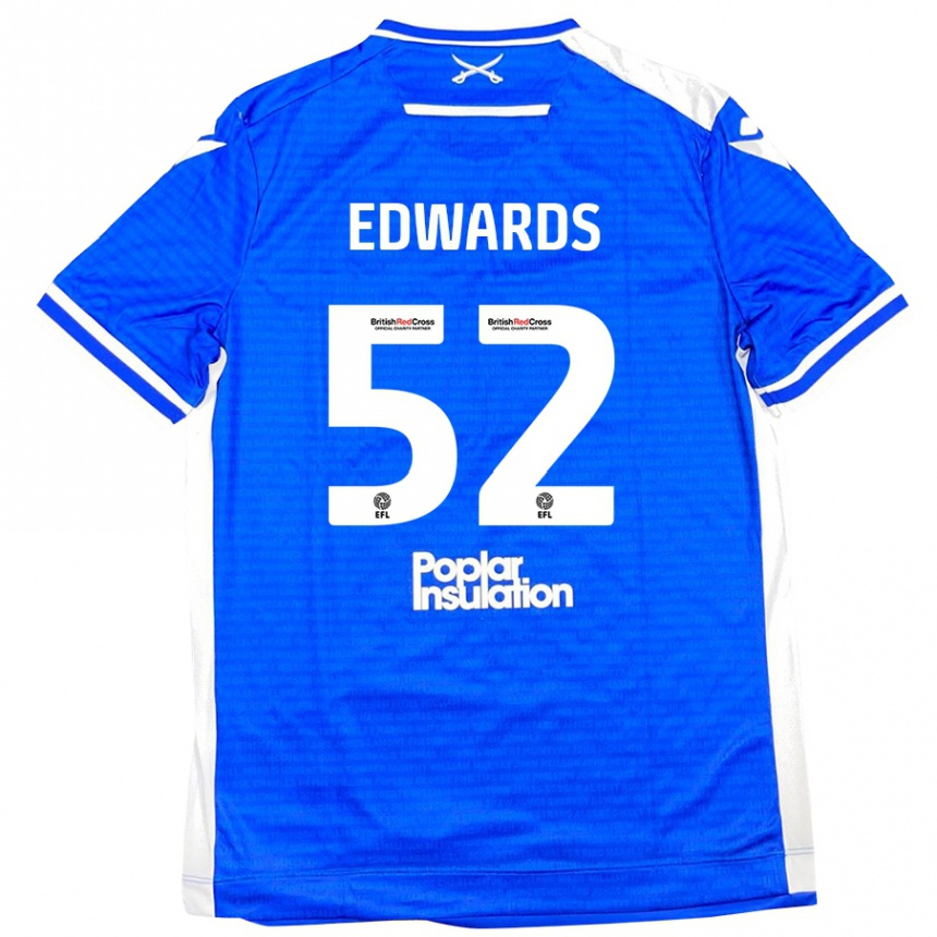 Homme Football Maillot Max Edwards #52 Bleu Blanc Tenues Domicile 2024/25