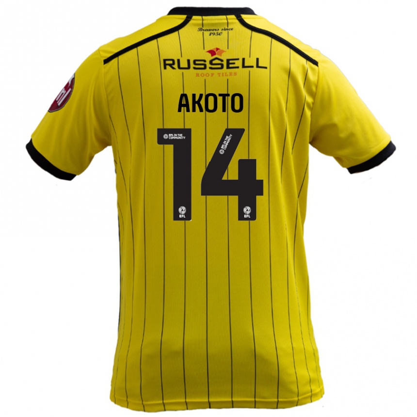 Homme Football Maillot Nick Akoto #14 Jaune Tenues Domicile 2024/25