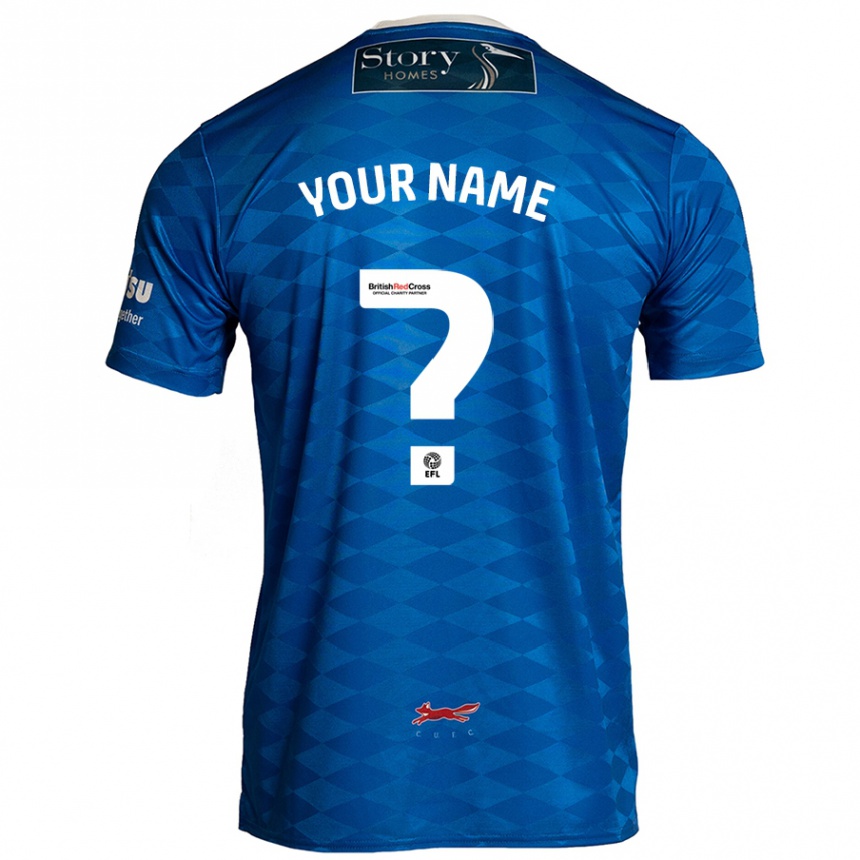 Homme Football Maillot Votre Nom #0 Bleu Tenues Domicile 2024/25