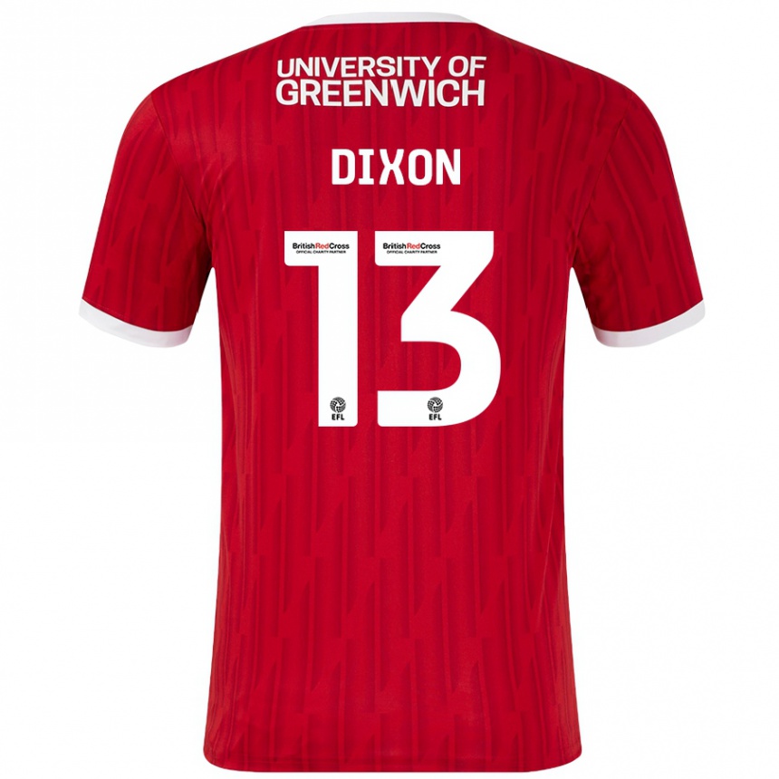 Homme Football Maillot Kaheim Dixon #13 Rouge Blanc Tenues Domicile 2024/25