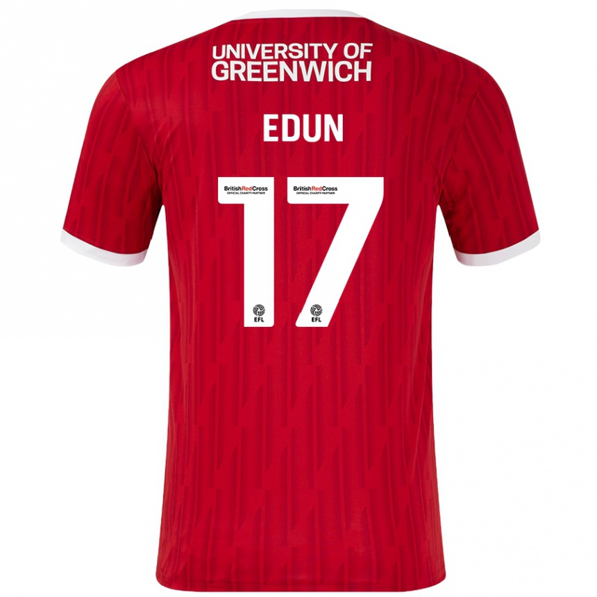 Homme Football Maillot Tayo Edun #17 Rouge Blanc Tenues Domicile 2024/25