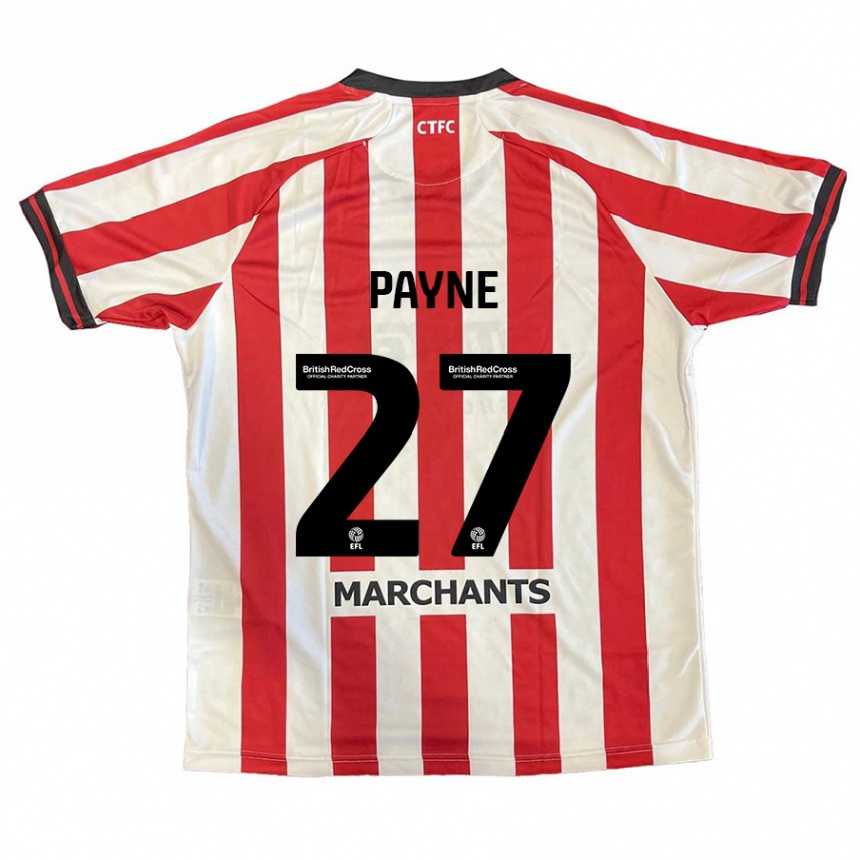 Homme Football Maillot Lewis Payne #27 Rouge Blanc Tenues Domicile 2024/25