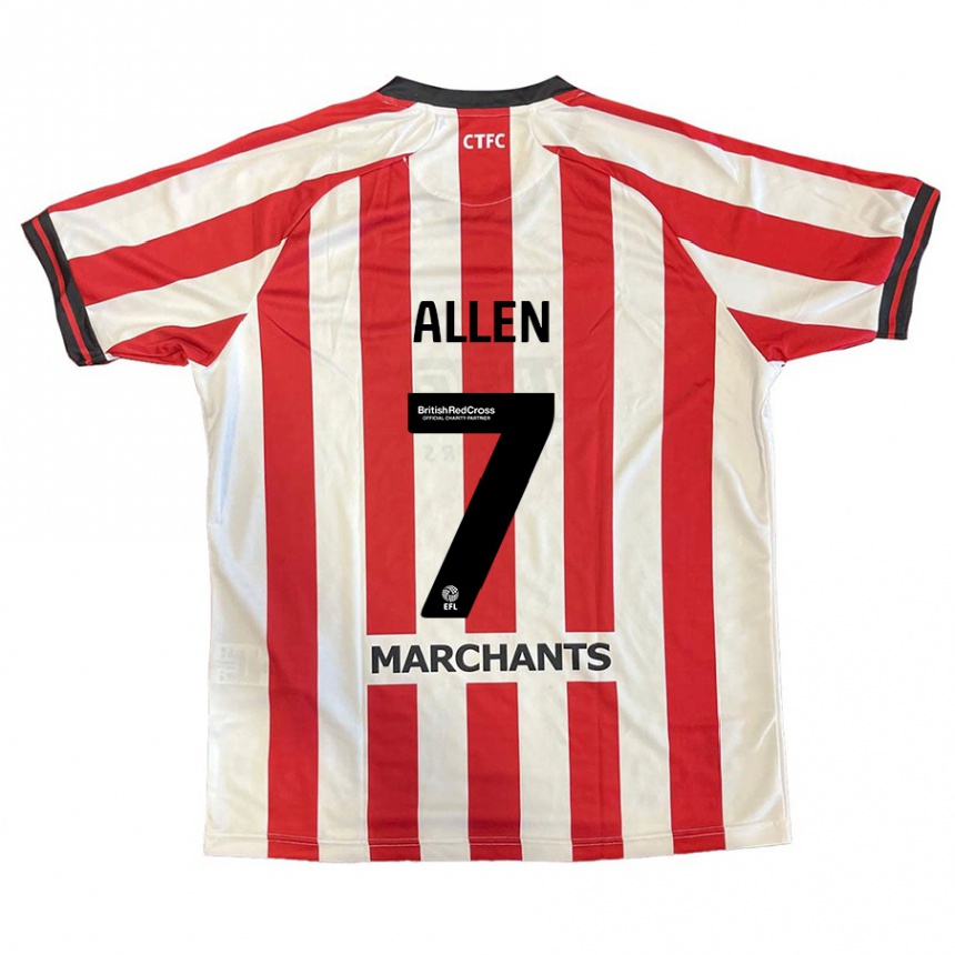 Homme Football Maillot Emily Allen #7 Rouge Blanc Tenues Domicile 2024/25